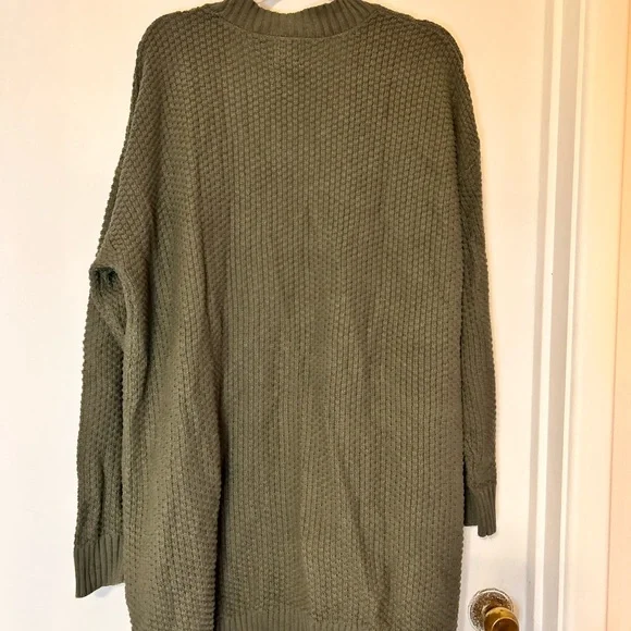 NWT GAP Olive Open-Front Knit Pocket Cardigan - Picture 4 of 11